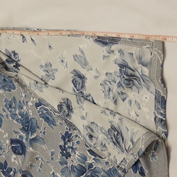 CLE Paris Floral Bodycon Tank Maxi Dress VTG Y2K 90s Blue White S/M - Picture 15 of 16